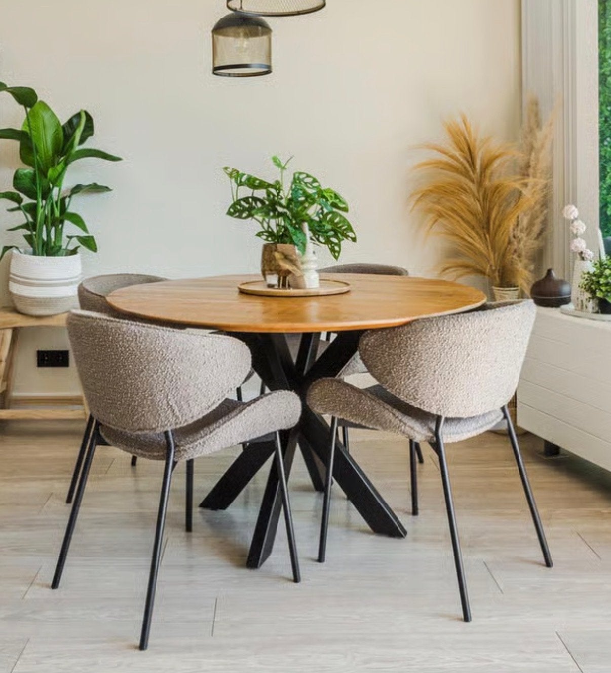 Houten ronde eettafel (Ø 120 cm), Ophalen, Gebruikt, 100 tot 150 cm, Rond