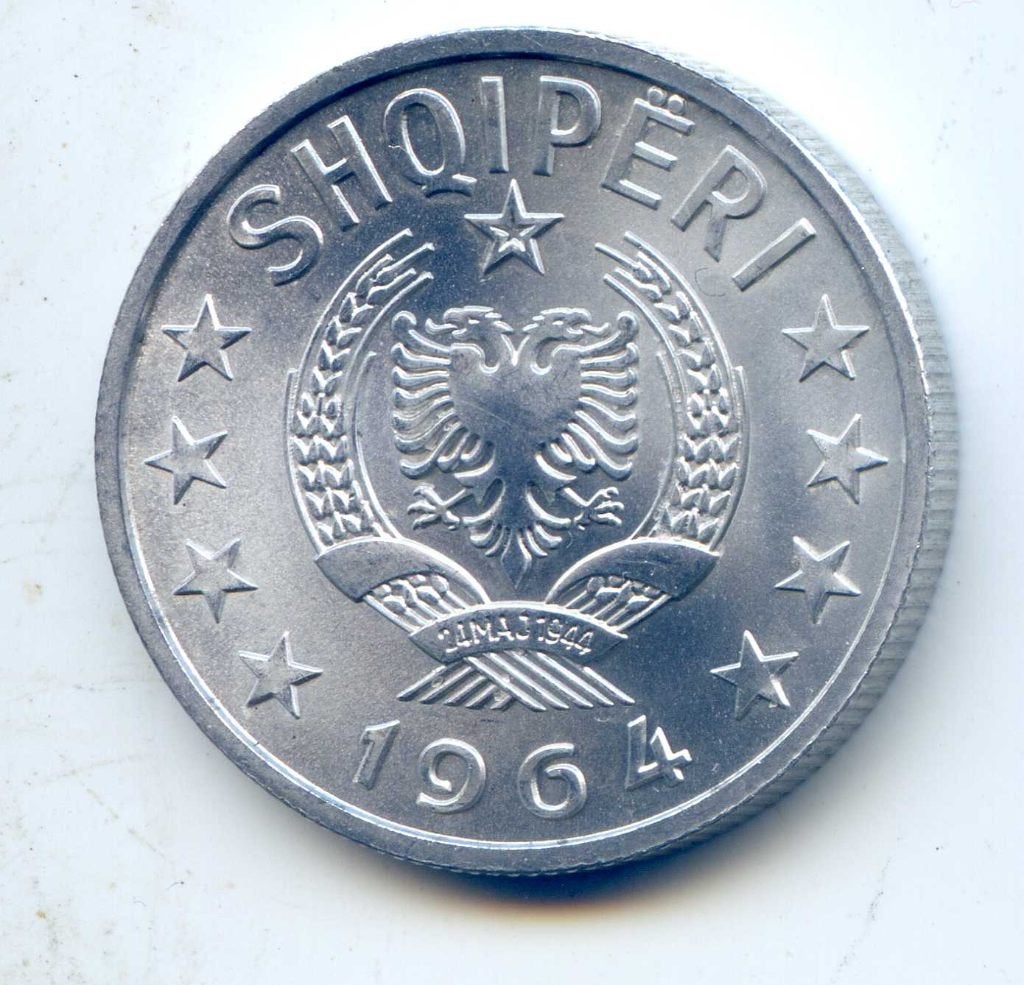 Albanië 50	Qindarka	1964 UNC/FDC, Postzegels en Munten, Munten | Europa | Niet-Euromunten, Ophalen of Verzenden, Overige landen