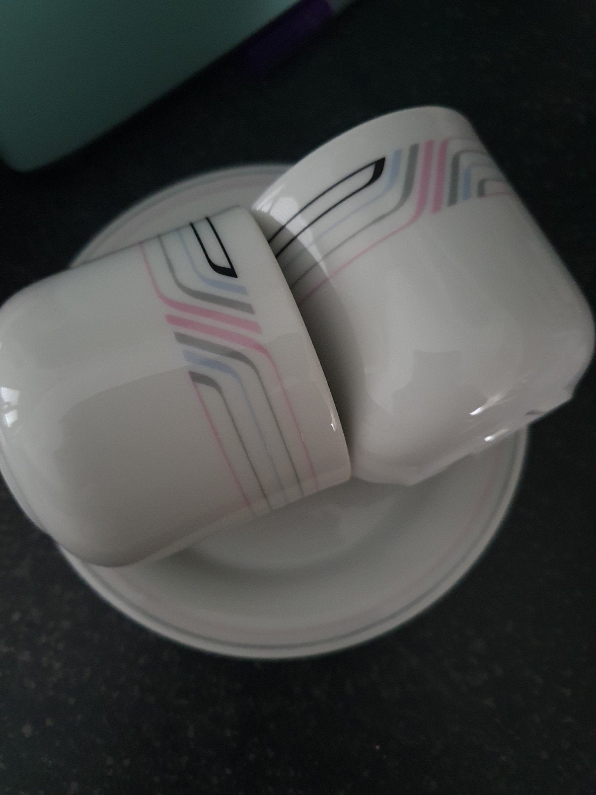 Vintage Evarsberg Kop en Schotel - Made in West-Germany, Ophalen of Verzenden, Zo goed als nieuw, Overige stijlen, Kop(pen) en/of Schotel(s)