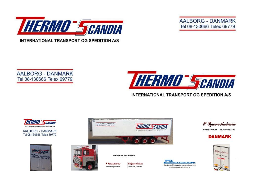 Vrachtauto decal 1:50 P. Bjarne Andersen ( type 3 ), Verzenden, Nieuw, Bus of Vrachtwagen, Overige merken