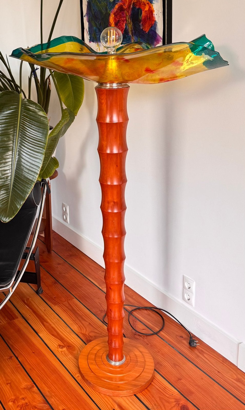 Giorgetti vloerlamp met andere lichtkap, Hout, Gebruikt, Modern, 150 tot 200 cm