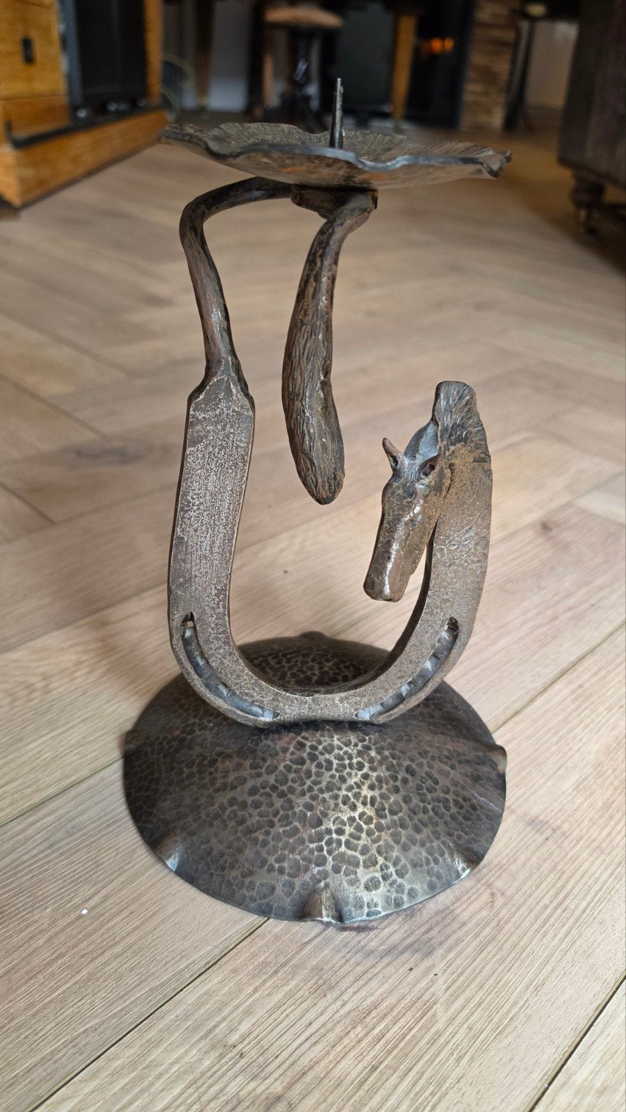 Vintage Kandelaar Paard Hoefijzer Manege Verzamelitem, Ophalen of Verzenden