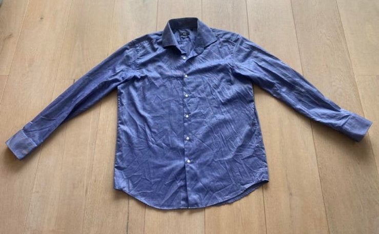Boss overhemd 44 xl nieuwstaat, Kleding | Heren, Overhemden, Ophalen of Verzenden, Zo goed als nieuw, Blauw, Halswijdte 43/44 (XL)