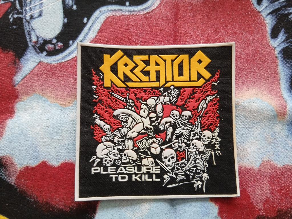 Kreator vrij zeldzame pleasure to kill vintage rubber patch, Verzenden, Nieuw, Kleding