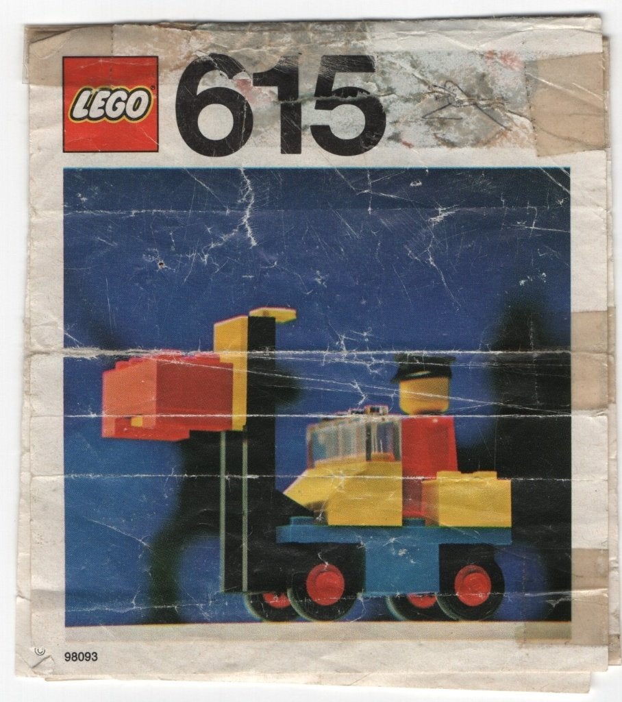 lego 615-2 legoland bouw, vorkheftruck met chauffeur (1975), Gebruikt, Lego, Compleet, Ophalen of Verzenden