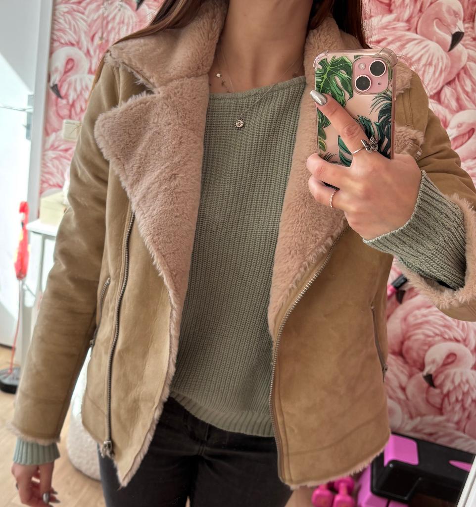 Lammy coat maat 36, Ophalen, Bruin, Maat 36 (S), Onbekend