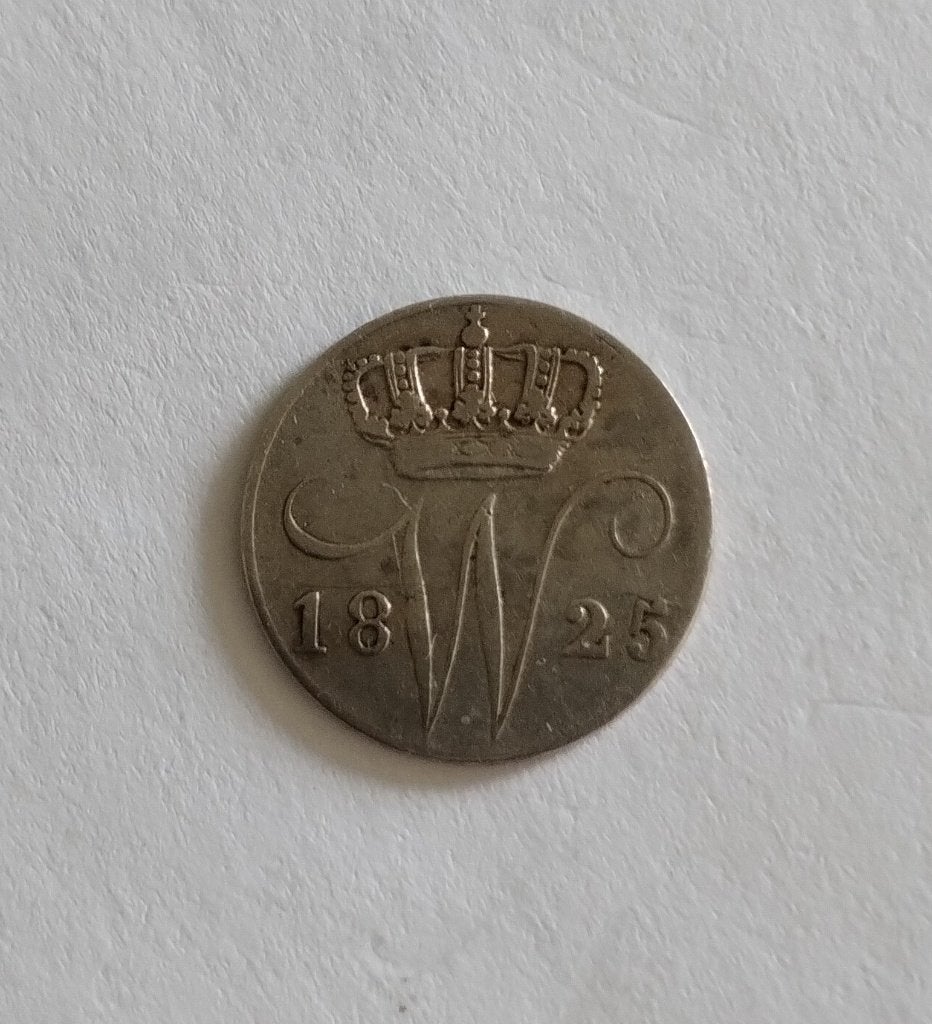 Mooie 5 cent / stuiver 1825 (B) - Brussel, Willem I, Postzegels en Munten, Munten | Nederland, Verzenden, Zilver, Koning Willem I