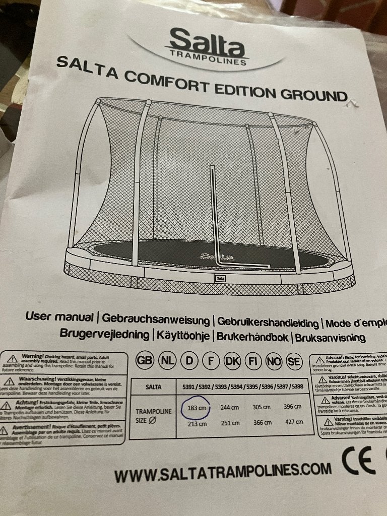 Salta trampoline 183 cm doorsnee, Ophalen, Gebruikt