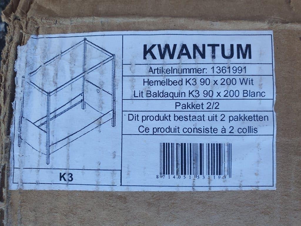 Hemelbed 90 x 200 cm (ongebruikt), Huis en Inrichting, Slaapkamer | Bedden, Ophalen, 90 cm, Eenpersoons, Wit