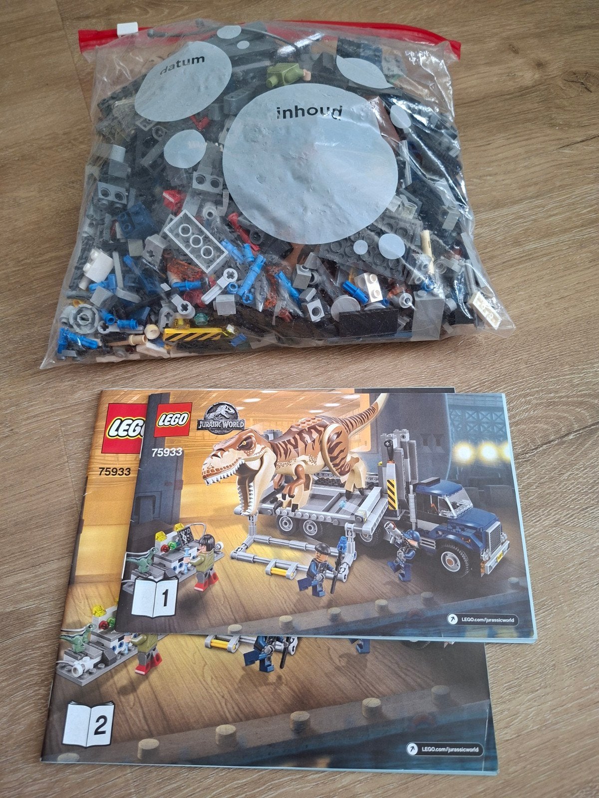 LEGO Jurassic World 75933 T. Rex Transport compleet, Compleet, Gebruikt, Jurassic World, Lego