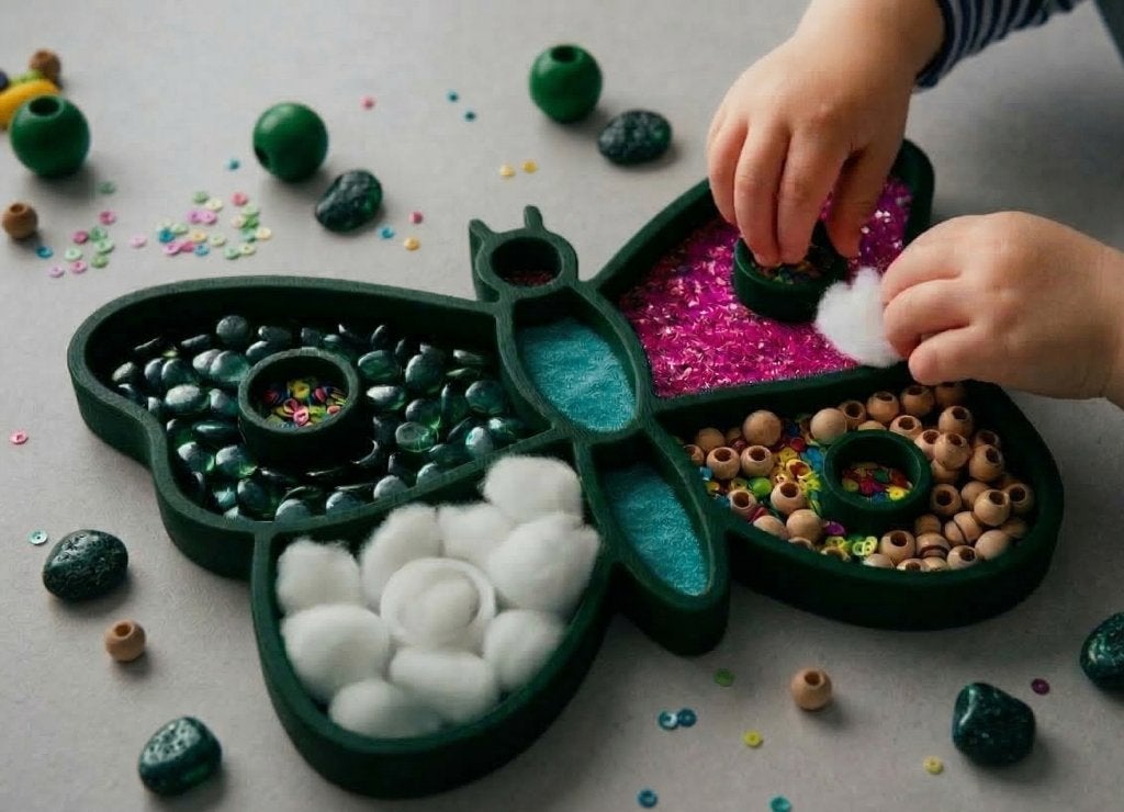 Sensory tray vlinder / montessori / dienblad, Kinderen en Baby's, Speelgoed | Educatief en Creatief, Ophalen of Verzenden, Nieuw