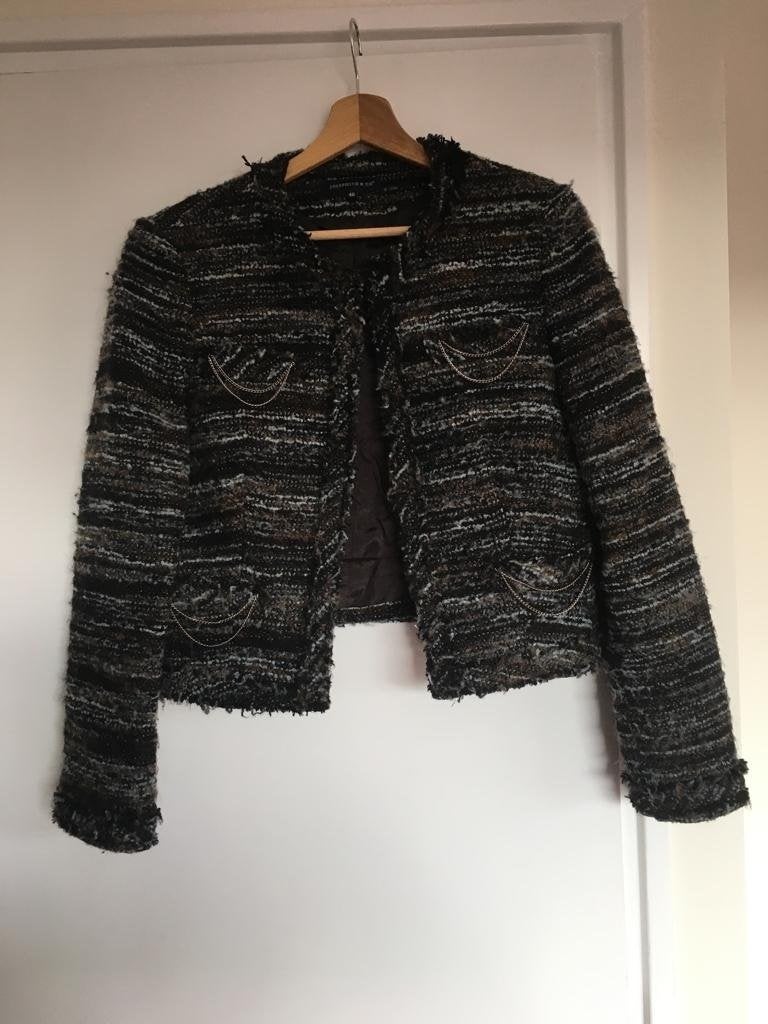 Josephine & Co blazer jasje bruin/wit boucle met wol maat 40, Maat 38/40 (M), Josephine & Co, Bruin, Blue Denim Lodge B.V.