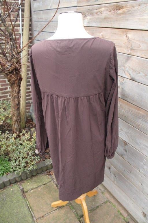 Jurk bruin La Dress by SImone mt XL travelstof Vaste prijs, LA Dress by Simone, Bruin, Verzenden, Maat 46/48 (XL) of groter