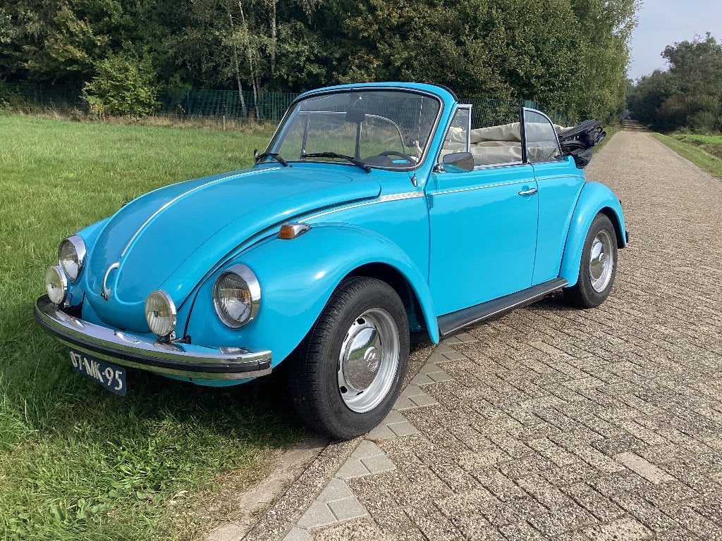 Volkswagen Karmann cabrio 1303 1.6 LS 1973 Blauw, 4 cilinders, Cabriolet, Blauw, Origineel Nederlands