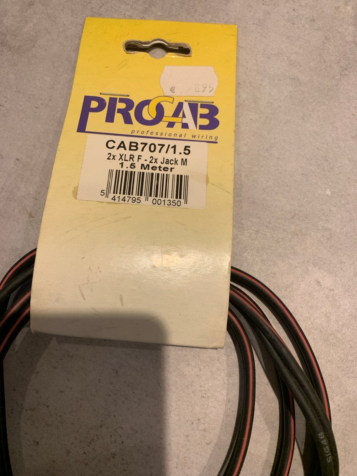 PROAB CAB707/1.5 XLR F naar 2x Jack M kabel 1.5m, Ophalen of Verzenden, Nieuw, Apparatuur