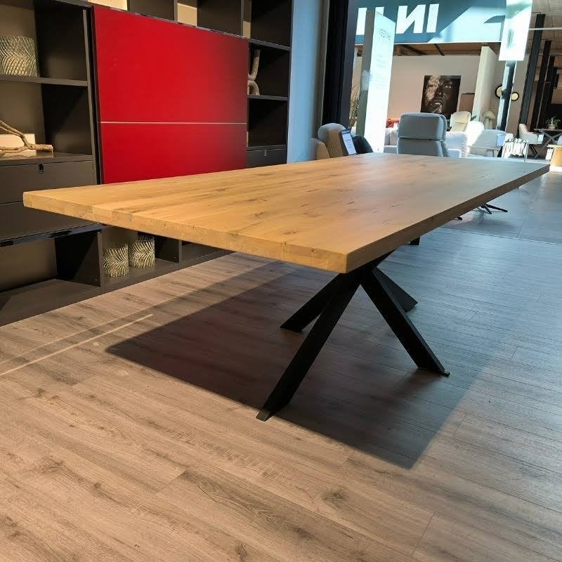 eettafel massief eiken, Ophalen, Gebruikt, Industrie, Eikenhout