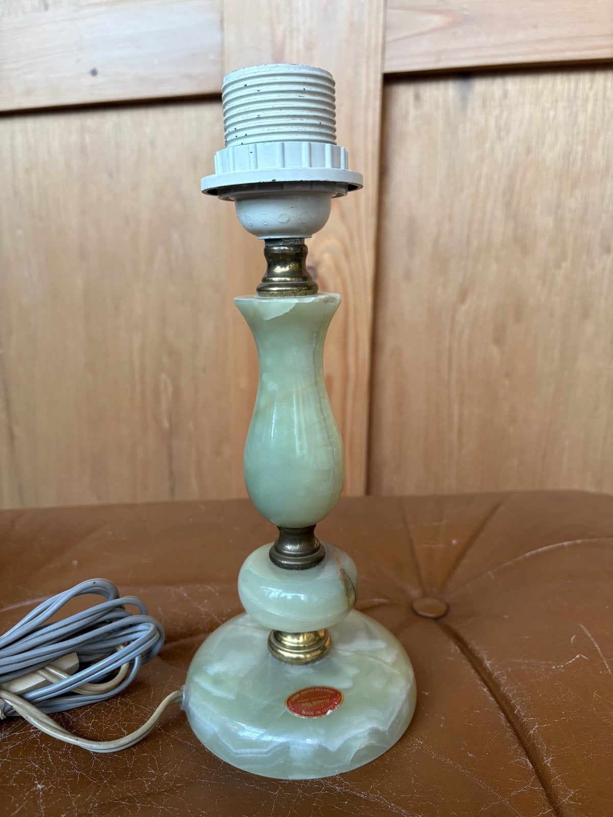 Vintage Onyx Tafellamp - 25 cm Hoog - E27 Fitting, Gebruikt, Sfeerlamp, Met stekker, Vintage