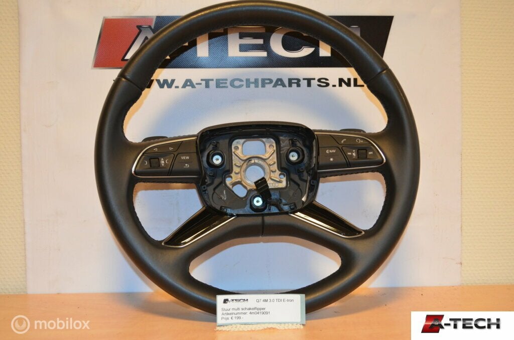 Stuur leder flippers Audi Q7 4M 15-'18 4m0419091 m173, Audi, Gebruikt, Audi, Ophalen of Verzenden