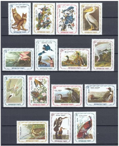 Haiti 1975 vogel serie getekend door JOHN JAMES AUDUBON, Verzenden, Buitenland
