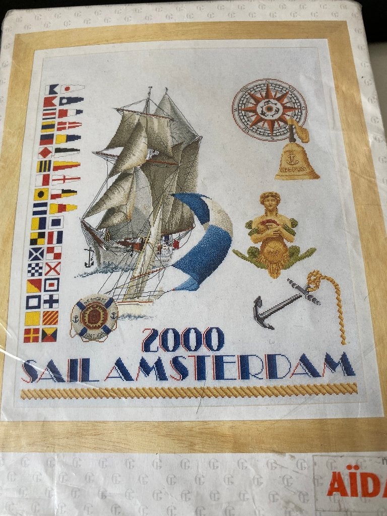 BORDUURPAKKET SAIL AMSTERDAM 2000, Hobby en Vrije tijd, Ophalen of Verzenden, Nieuw, Handborduren, Borduurpakket