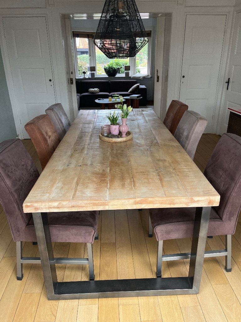 Eettafel mango, Huis en Inrichting, Gebruikt, 200 cm of meer, Vijf personen of meer, Rechthoekig