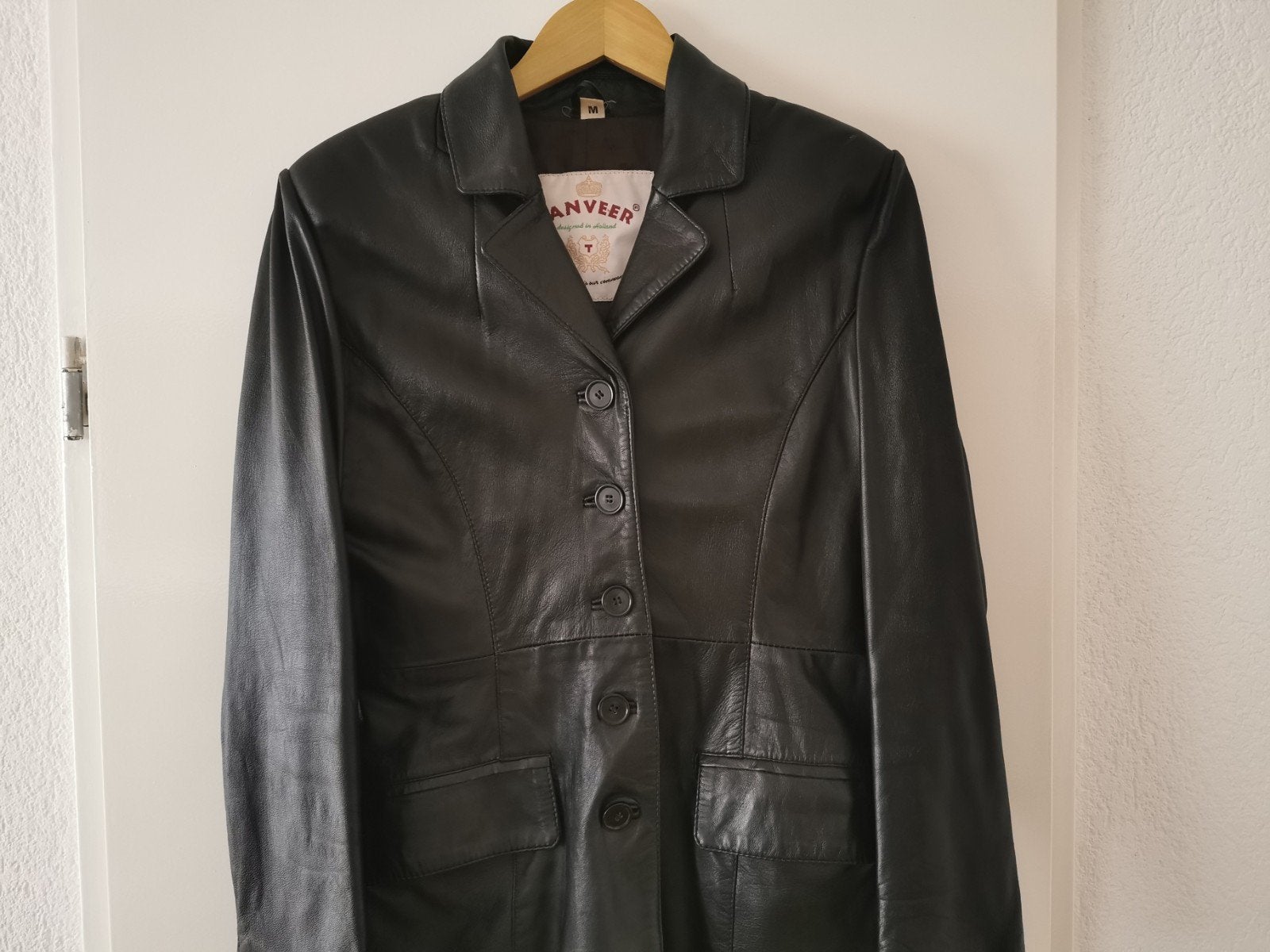 TANVER LEER JAS  - M, Kleding | Dames, Maat 38/40 (M), TANVER, Overige kleuren, Verzenden