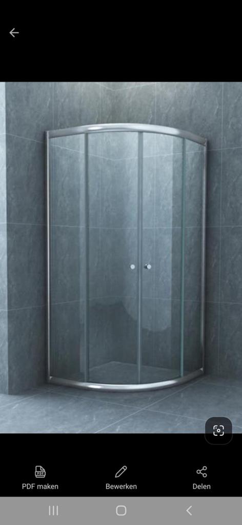 Kwart ronde douche cabine b90xl90xh190., Doe-het-zelf en Verbouw, Sanitair, Ophalen, Glas, Douche