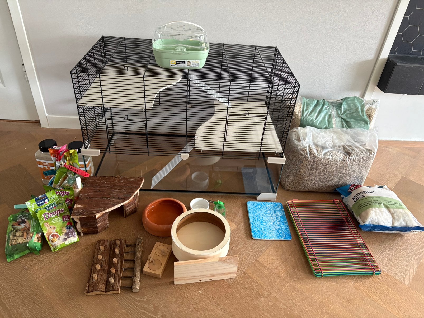 Hamsterkooi ZEER NETJES !! incl heel veel accessoires, Kooi, Minder dan 75 cm, Zo goed als nieuw, Hamster