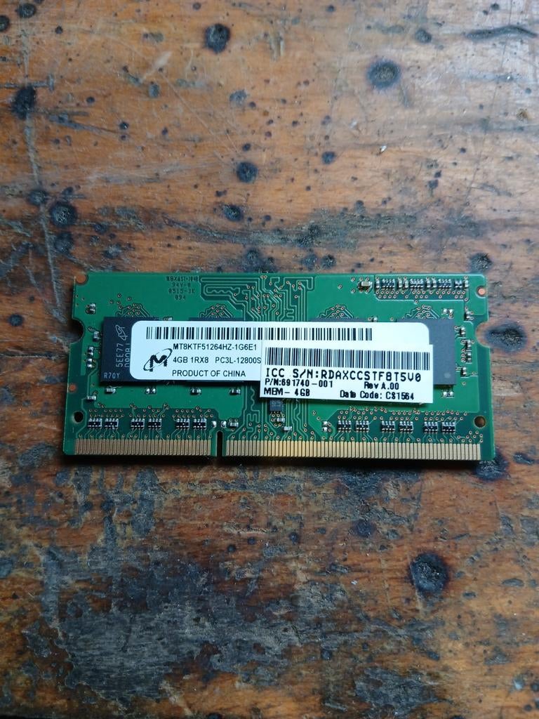 4GB DDR3 RAM Geheugenmodule voor Laptop (PC3L-12800S), Gebruikt, DDR3, Ophalen of Verzenden, 8000 S. Federal Way, Boise, ID 83716, USA