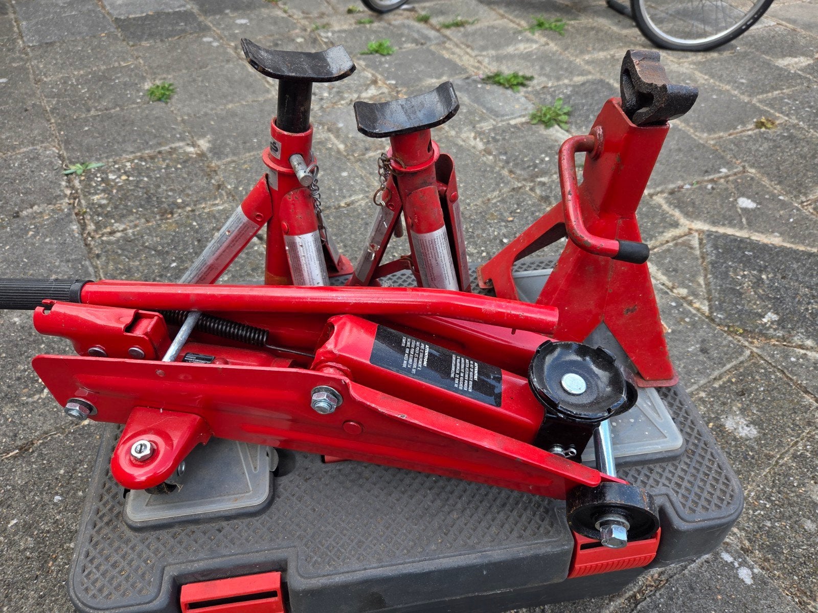 auto krik en bokken, Ophalen, Zo goed als nieuw, Hydraulisch, Garagekrik