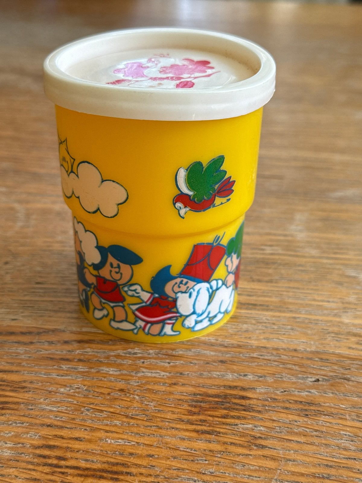 Vintage Bio-tex beker uit jaren 70, Verzamelen, Ophalen of Verzenden, Gebruikt, Gebruiksvoorwerp