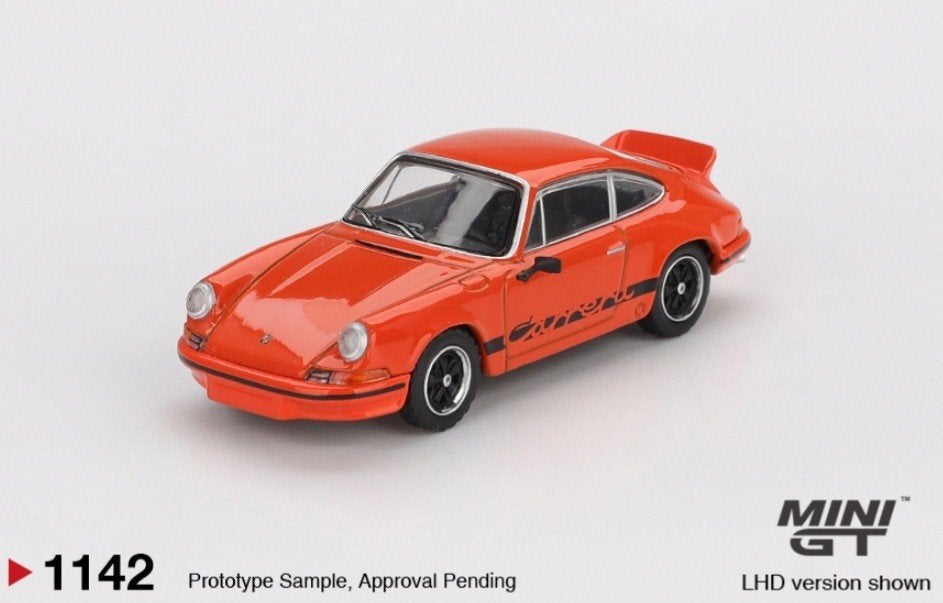 Mini Gt – 1973 Porsche 911 Carrera RS 2.7 Tangerine, red, Mymodelcar@outlook.com, Auto, Ophalen of Verzenden, Mini gt
