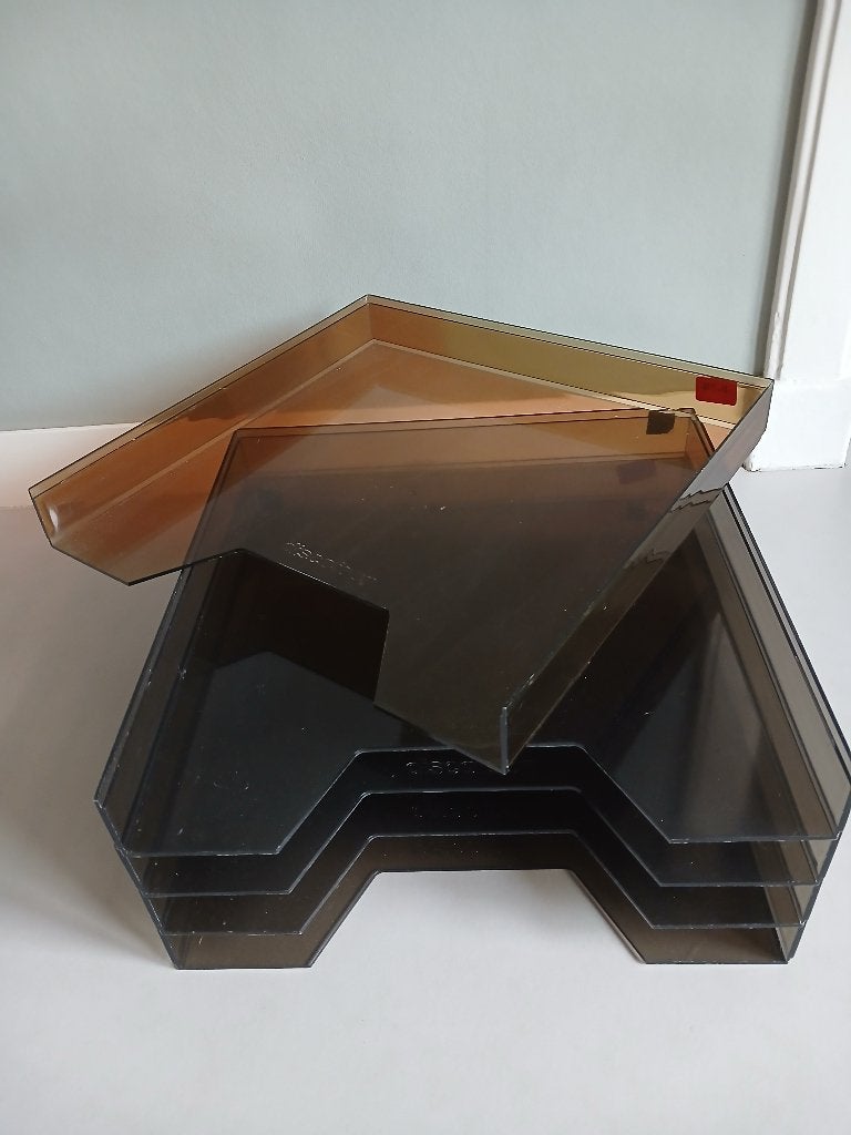 DISCOFOON 5x Kunststof LP Platenbak - Vintage jaren 60-70, Ophalen of Verzenden, Audio en Video