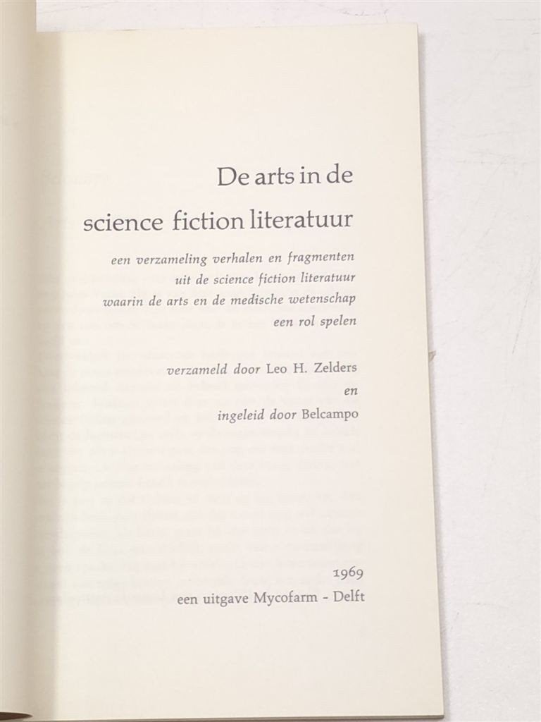 De Arts in de SF Literatuur — Belcampo, Verhalen 1969, Ophalen of Verzenden, Gelezen