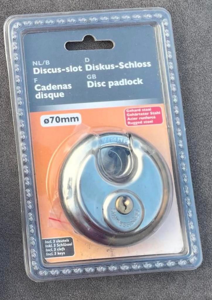 Discus slot 70mm NIEUW ,originele verpakking incl.3 sleutels, Ophalen of Verzenden, Nieuw