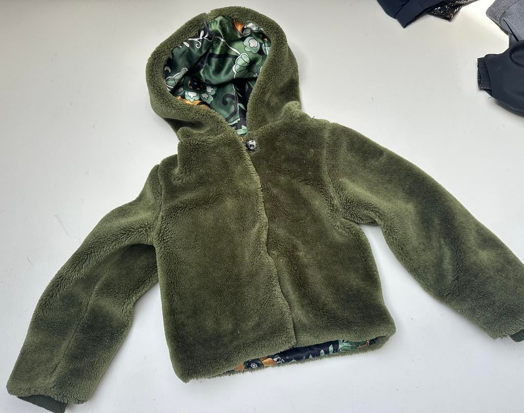 King Louie, zacht bont jas en tijger vestje, mt 98/104, Ophalen of Verzenden, Zo goed als nieuw, Meisje, Jas