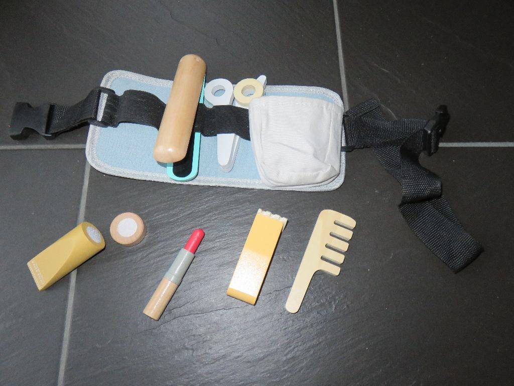 Houten kappersriem, 7 delige speelset., Ophalen of Verzenden, Zo goed als nieuw