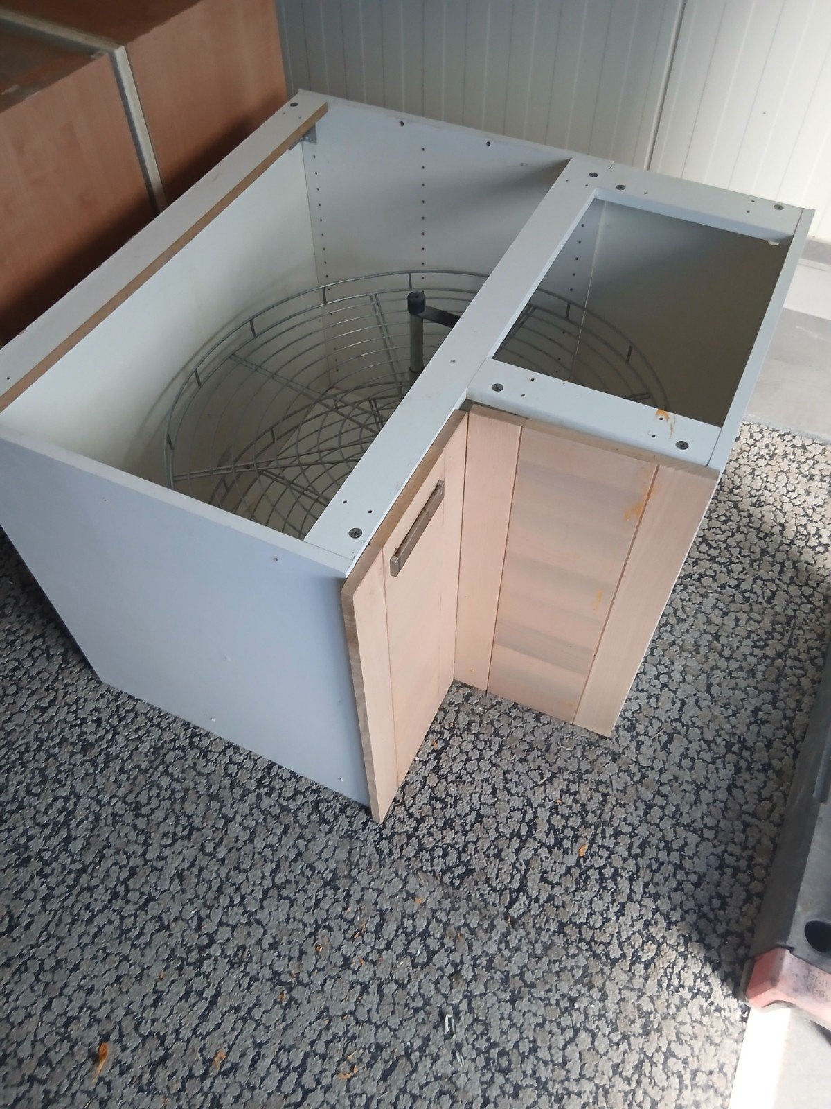 Keukenonderkast met draaiplateau - Wit/Hout, Ophalen, Gebruikt, Wit, 50 tot 100 cm