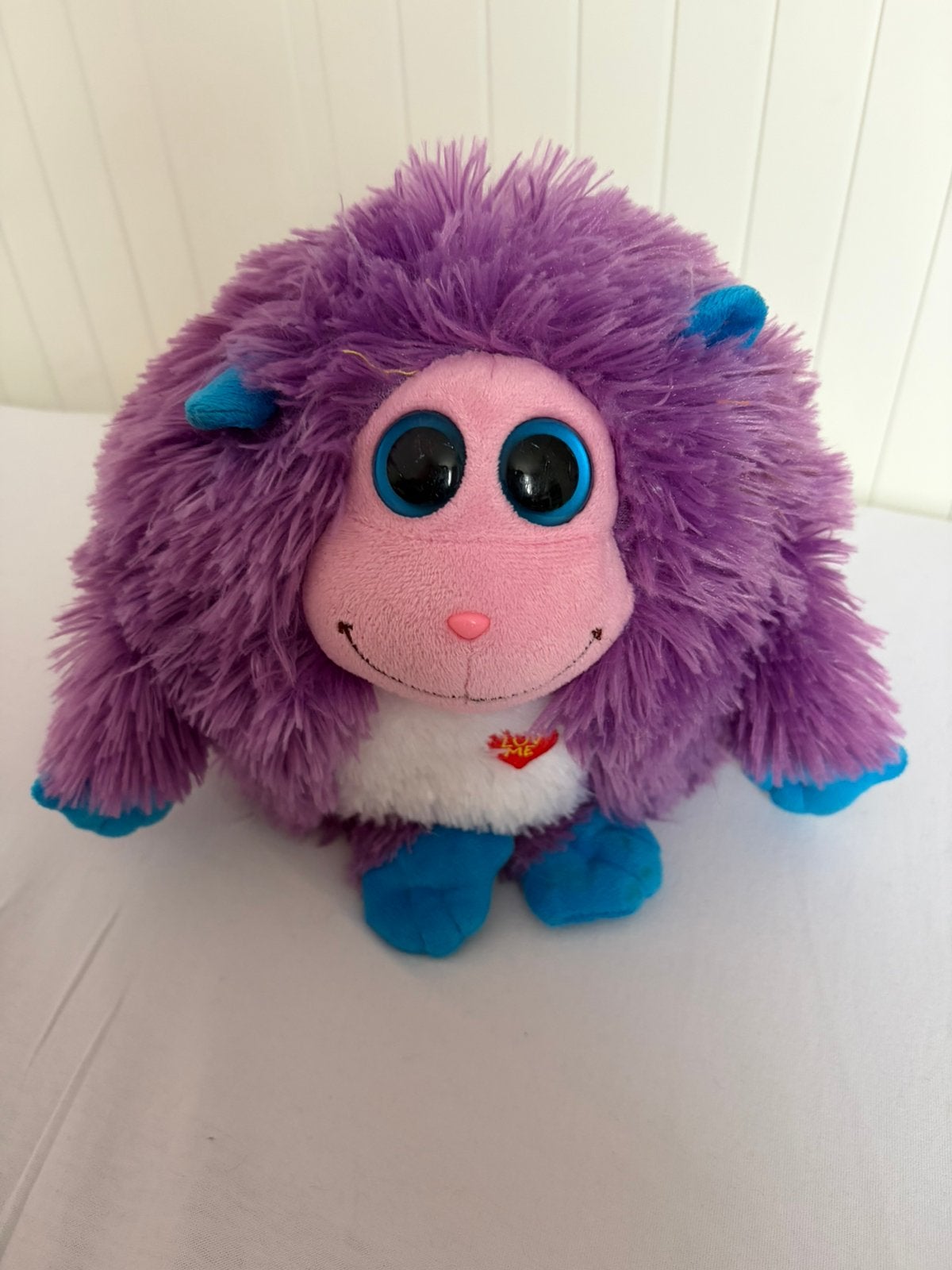 Paarse lief monster knuffel van Ty met glitterogen, Ophalen of Verzenden, Gebruikt, Overige typen