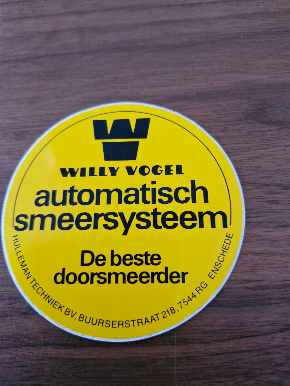 11218 Vintage Willy Vogel Automatisch Smeersysteem Sticker, Ophalen of Verzenden, Gebruikt, Overige typen