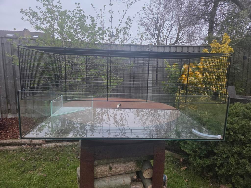 Hamsterkooi 76x46x33cm (lxbxh). Onderkant van glas, z.g.a.n., Kooi, Zo goed als nieuw, Muis, 75 tot 110 cm