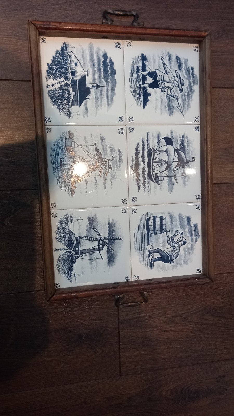 Antiek dienblad, Ophalen of Verzenden, Gebruikt, Rechthoekig, Hout