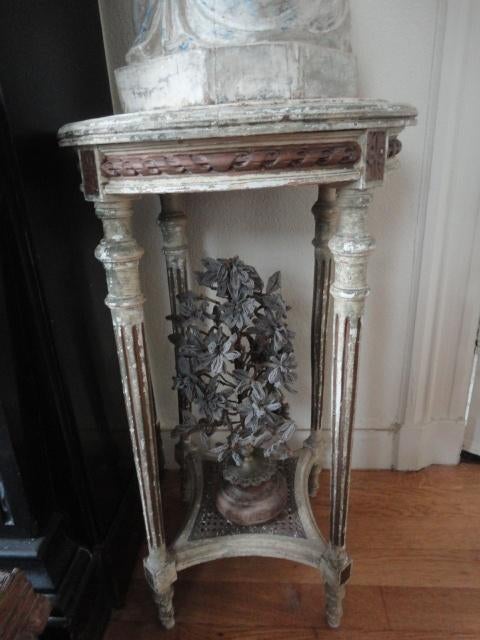 antieke FRANSE TAFEL op HOGE POTEN / sidetable, piedestal, Antiek en Kunst, Ophalen