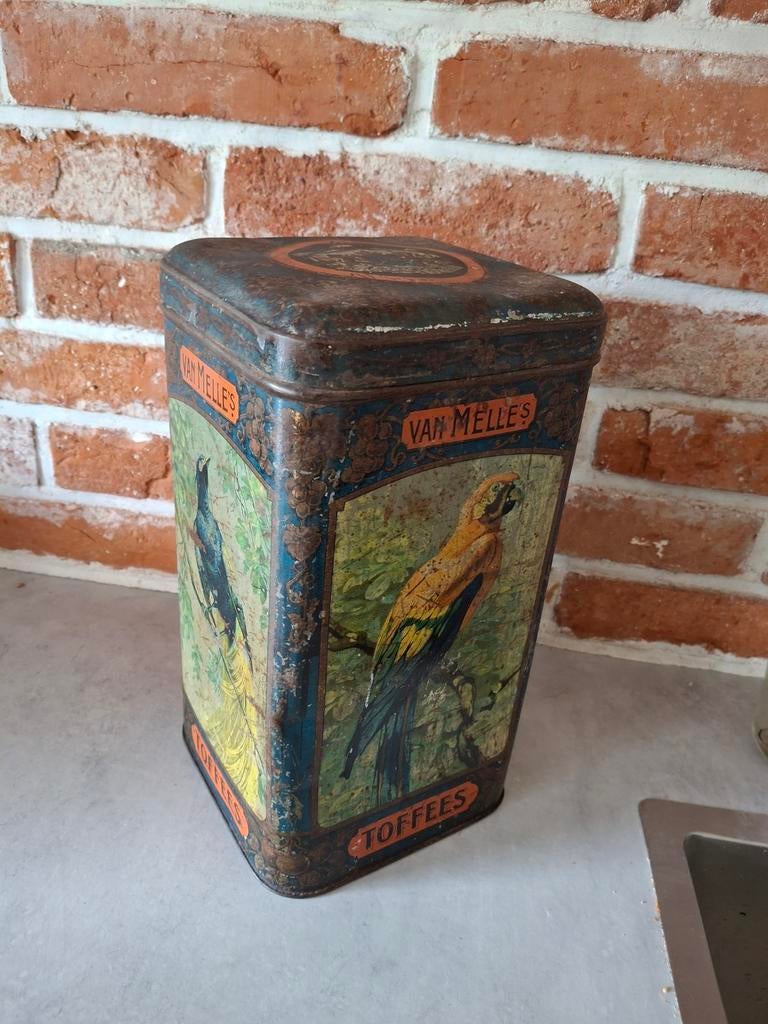 Vintage van Melle Toffee's blik, Ophalen of Verzenden, Gebruikt, Overige
