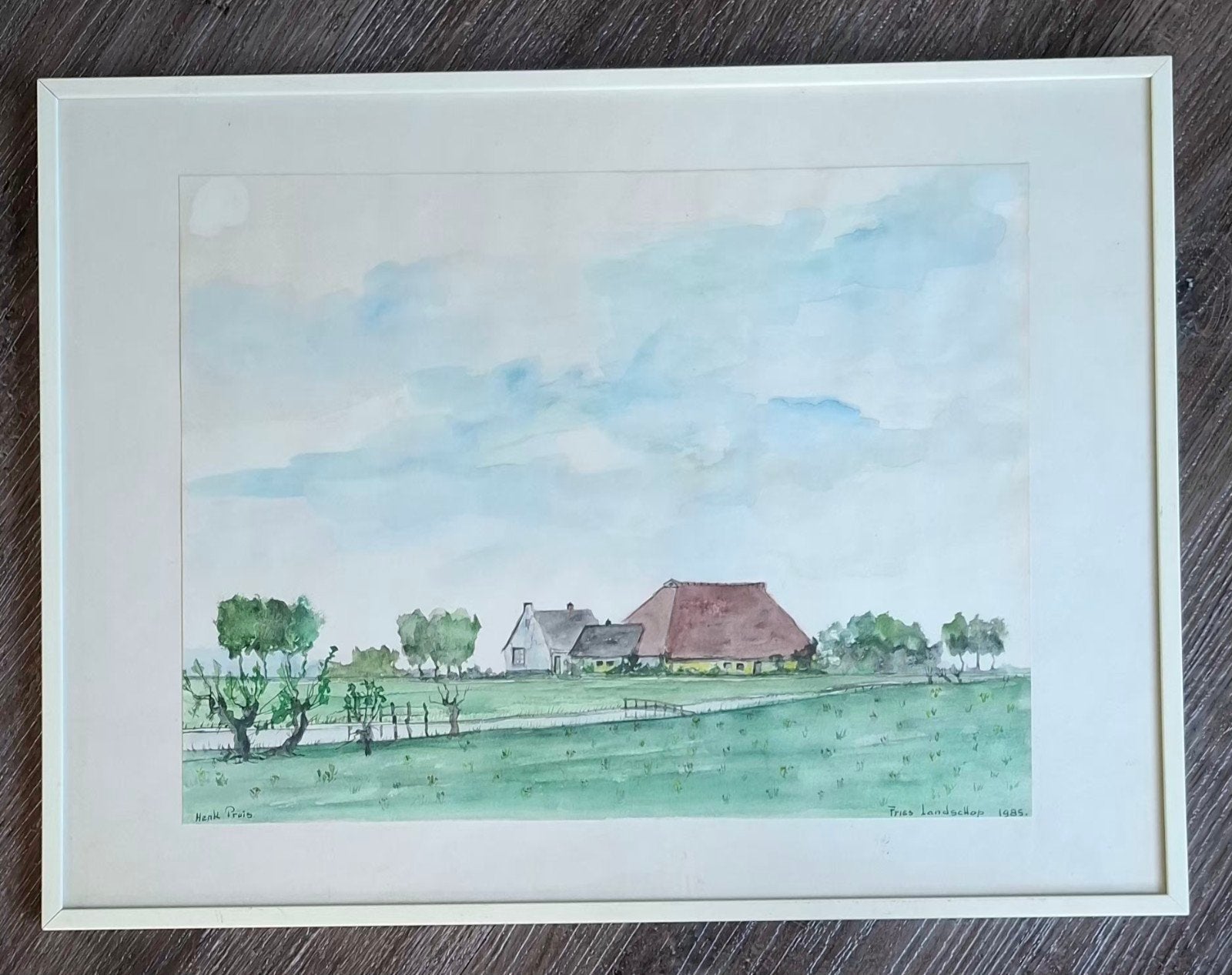 Henk Pruis ( Elburg) Landschap.1985., Antiek en Kunst, Kunst | Schilderijen | Klassiek, Ophalen