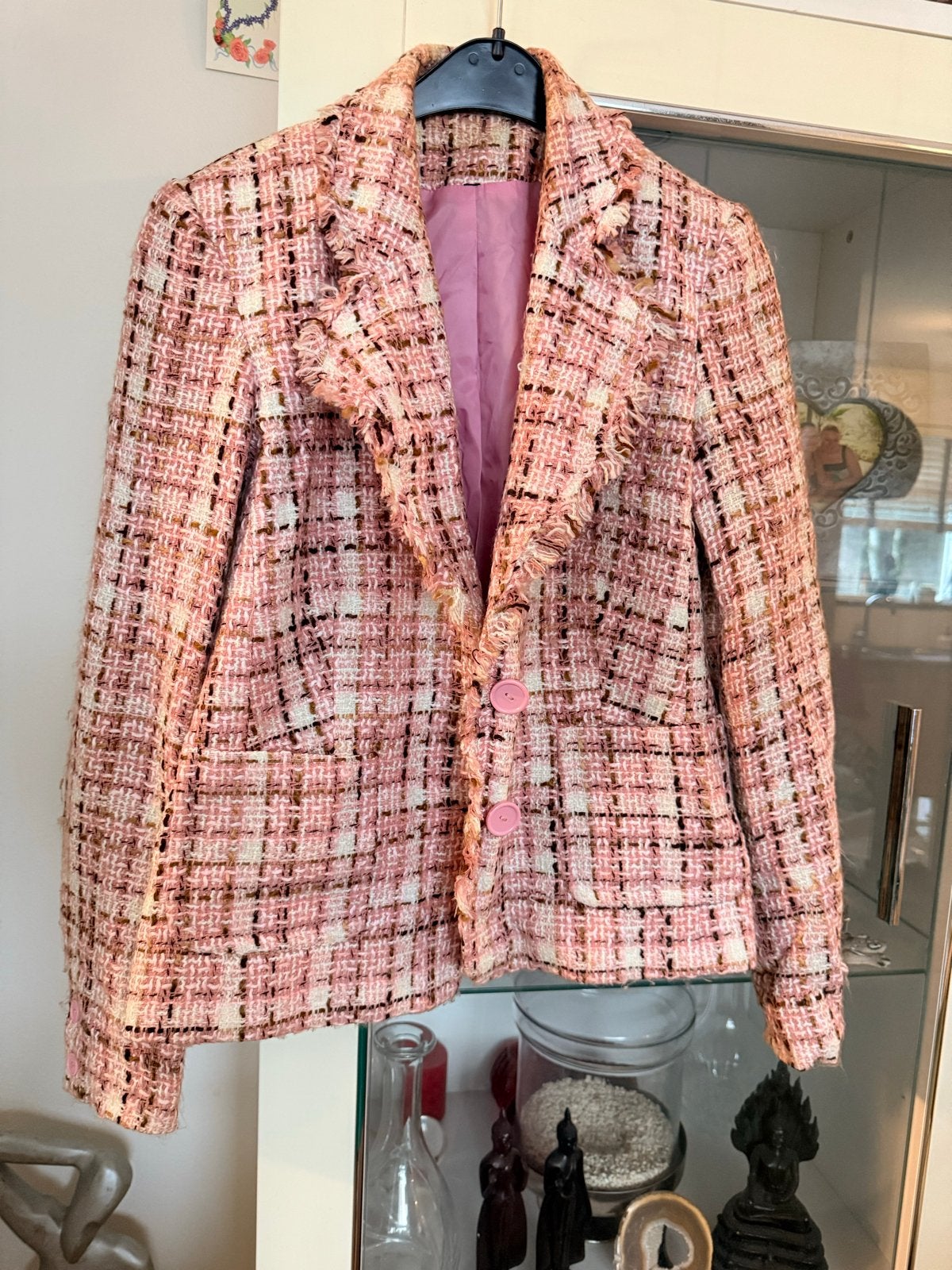 Roze tweed jasje maat 38, Maat 38/40 (M), Ophalen of Verzenden, Zo goed als nieuw, Jasje