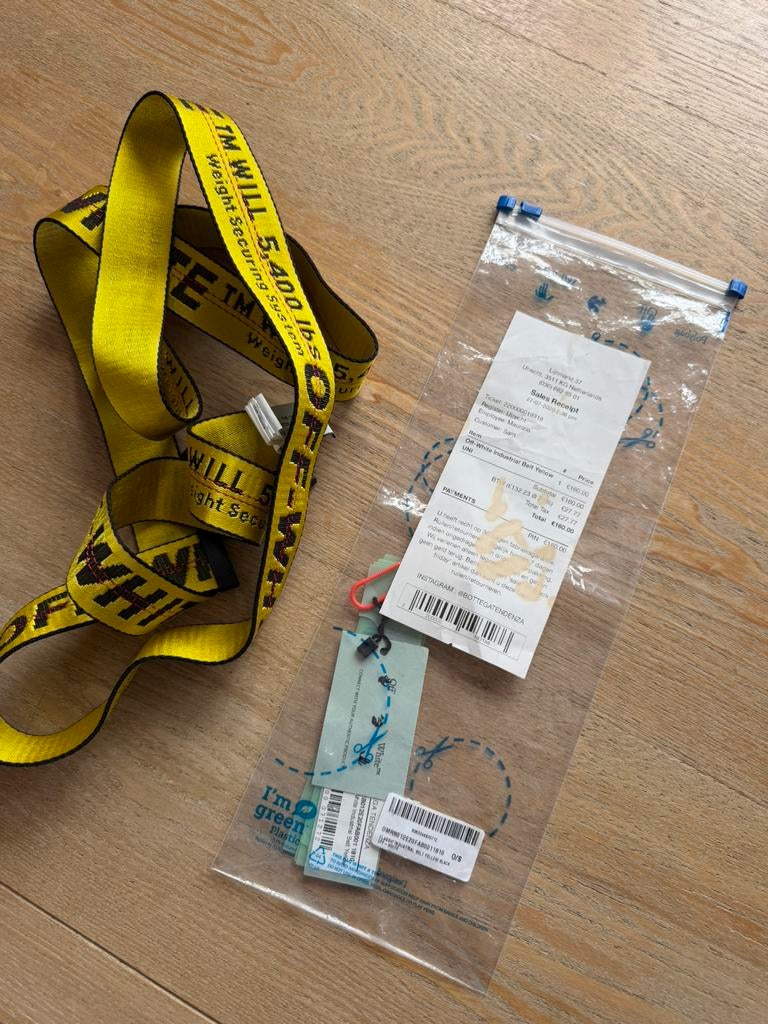 Off-White Industrial Belt Geel, Kleding | Heren, Riemen en Ceinturen, Overige kleuren, Ophalen of Verzenden, Zo goed als nieuw