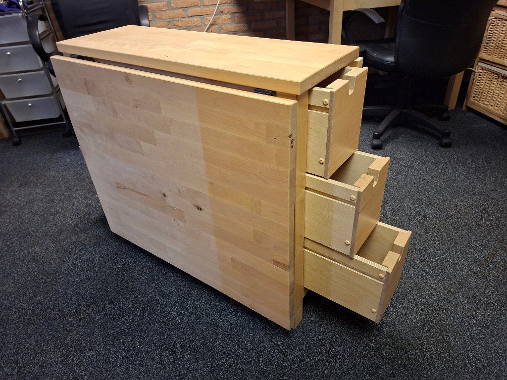 IKEA Klaptafel NORDEN - Berken, Huis en Inrichting, Ophalen, Gebruikt, 50 tot 100 cm, Vijf personen of meer