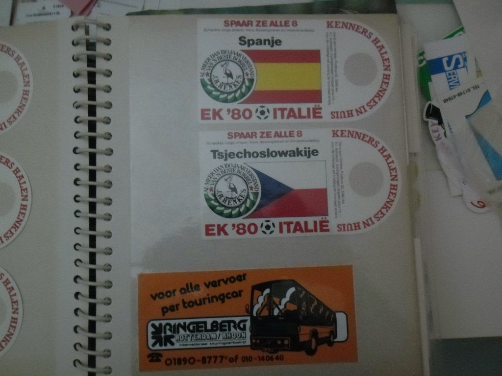 Henkes EK '80 Italië stickers: Spanje en Tsjechoslowakije, Ophalen of Verzenden, Nieuw, Sport