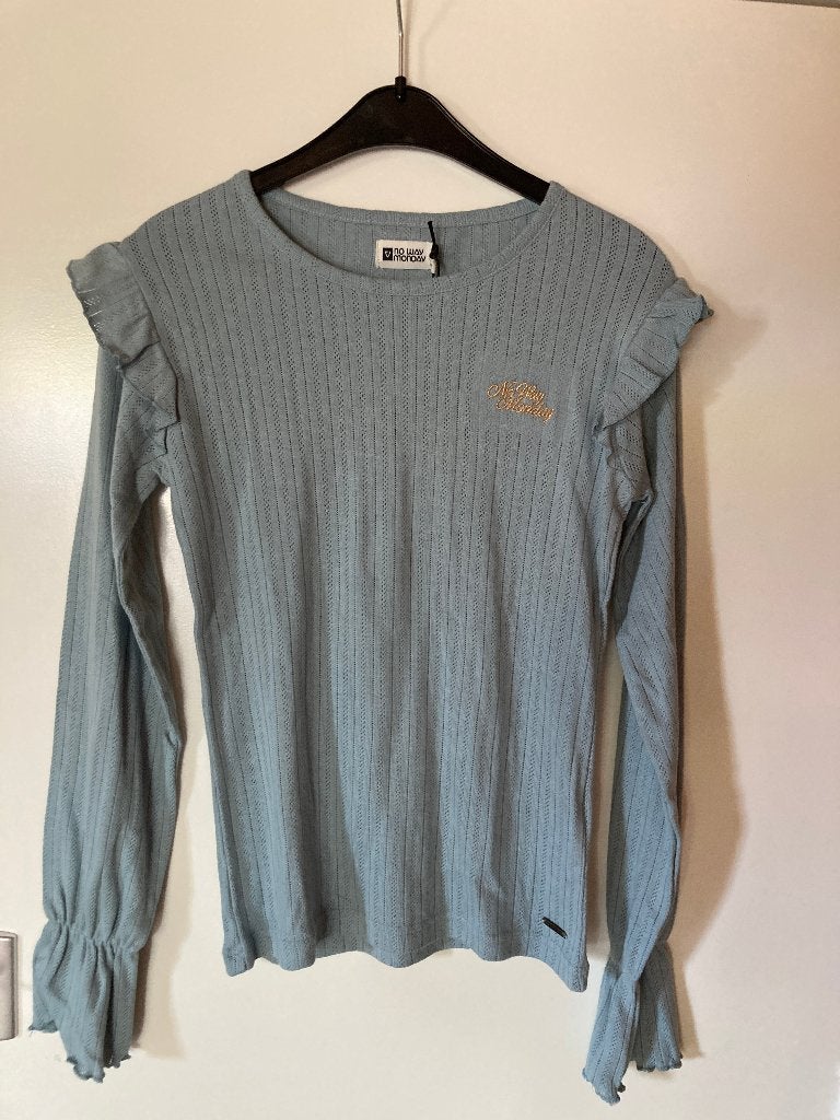 NO WAY MONDAY ruffle shirtje nieuw mt 146, Meisje, Nieuw, Ophalen of Verzenden, Shirt of Longsleeve